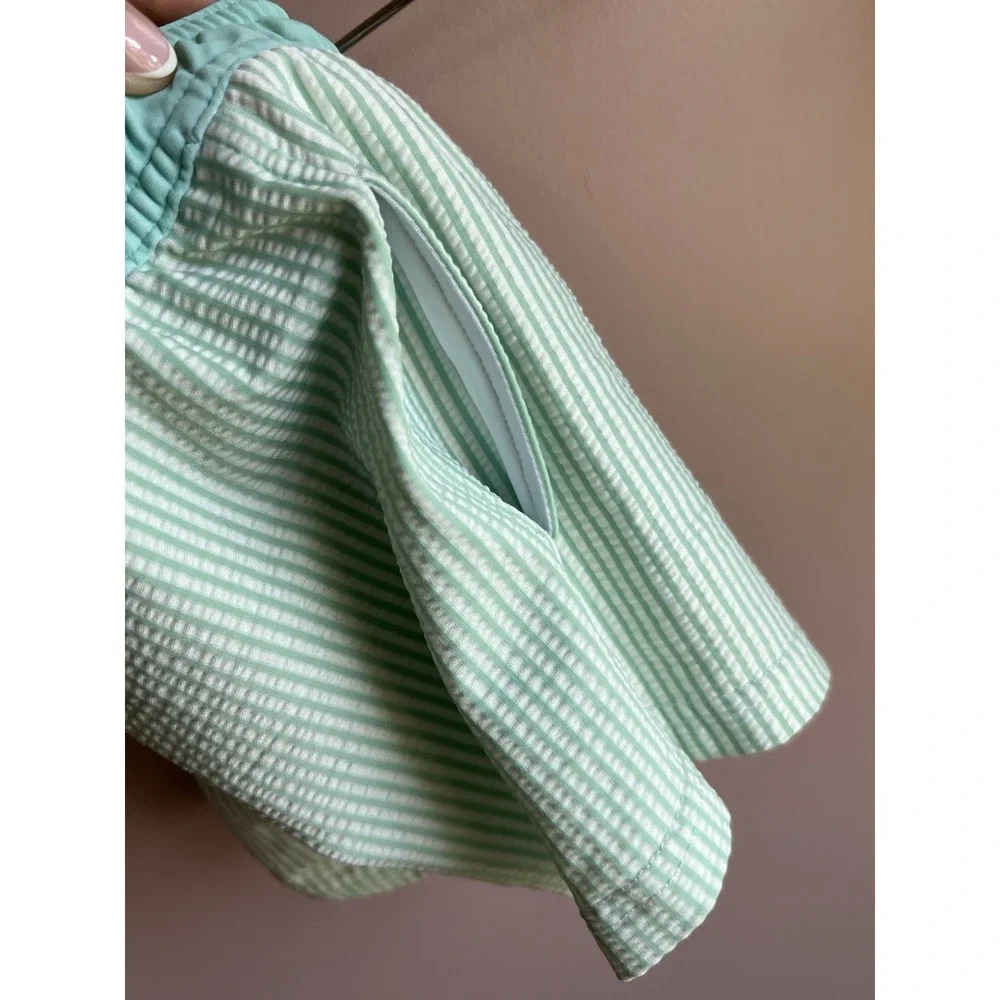 Properly Tied Boys Seersucker Swim Trunks Green Size‎ 18 Months